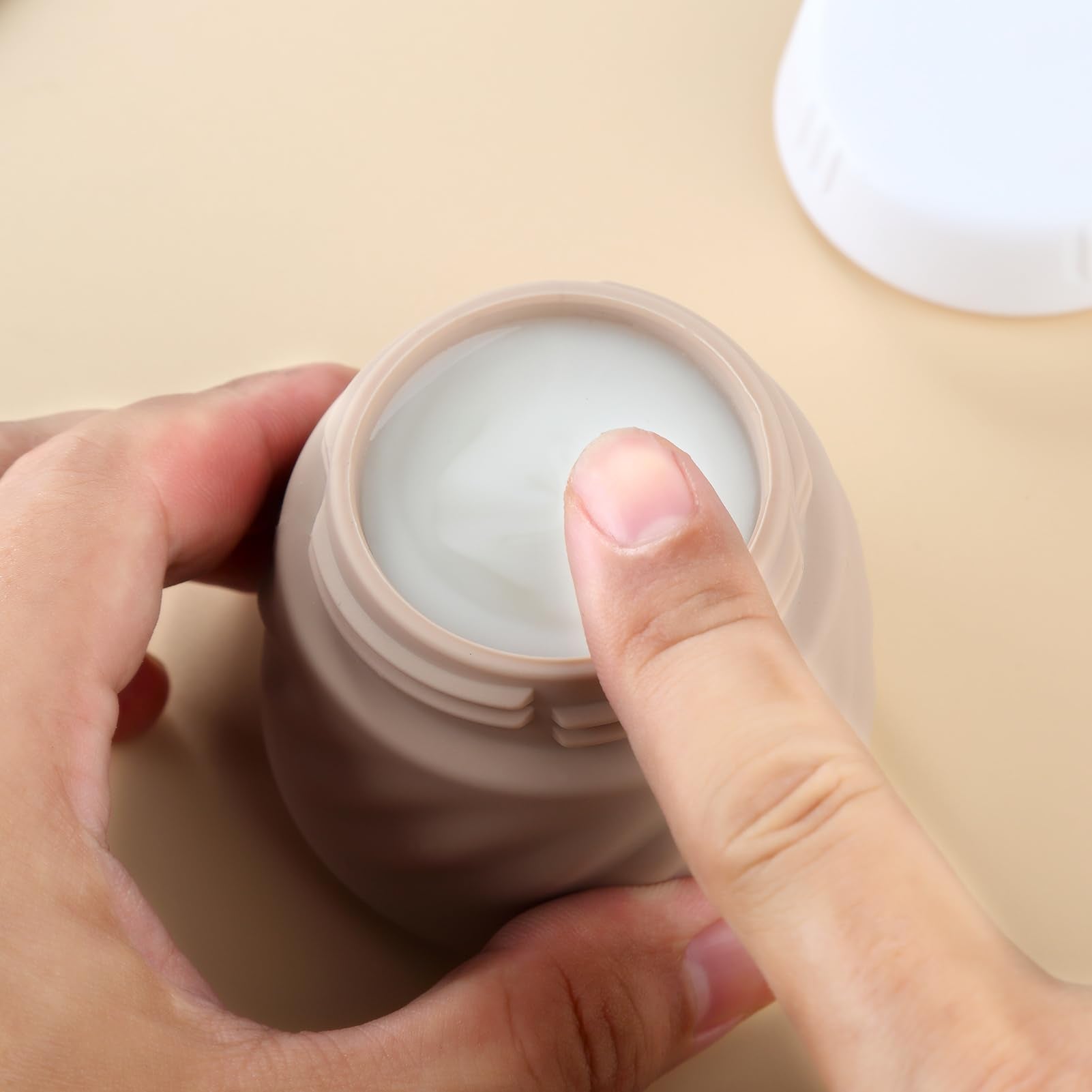 Gemice Travel Containers For Toiletries, Tsa Approved 3 Oz Leak-Proof Silicone Travel Jars For Cream, Bpa-Free Travel Size Conta